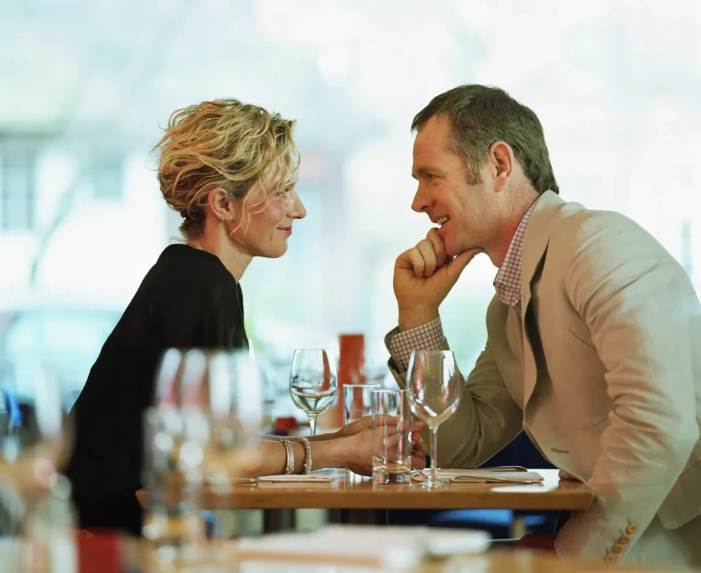 Man and woman sharing a conversation