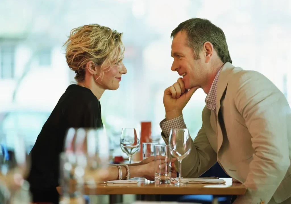 Man and woman sharing a conversation