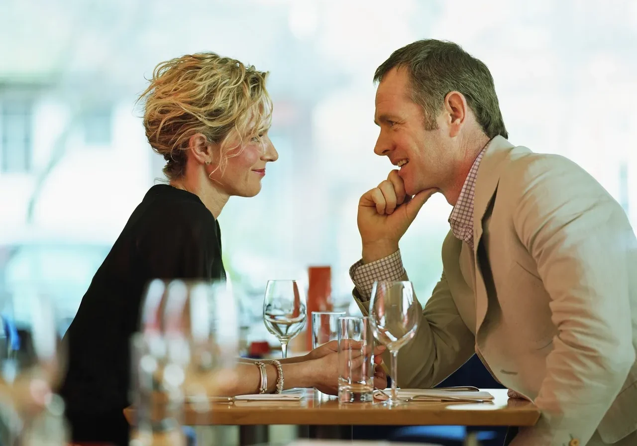 Man and woman sharing a conversation
